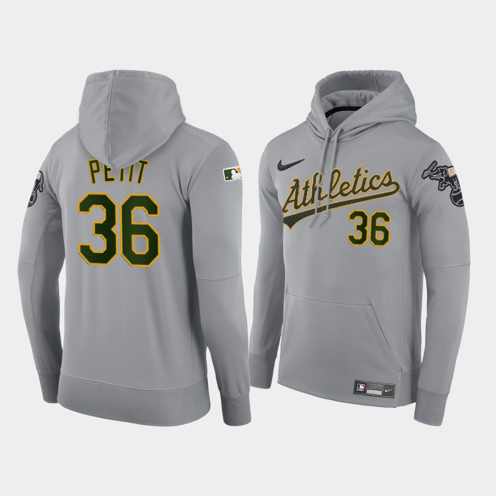 Men Oakland Athletics #36 Petit gray road hoodie 2021 MLB Nike Jerseys->boston red sox->MLB Jersey